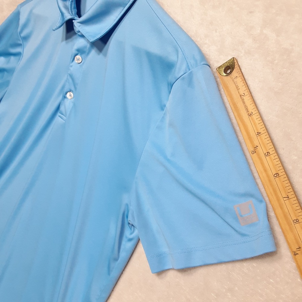 Huk Pursuit Mens Performance Polo Medium Marolina Blue UPF 50 - Picture 4 of 8